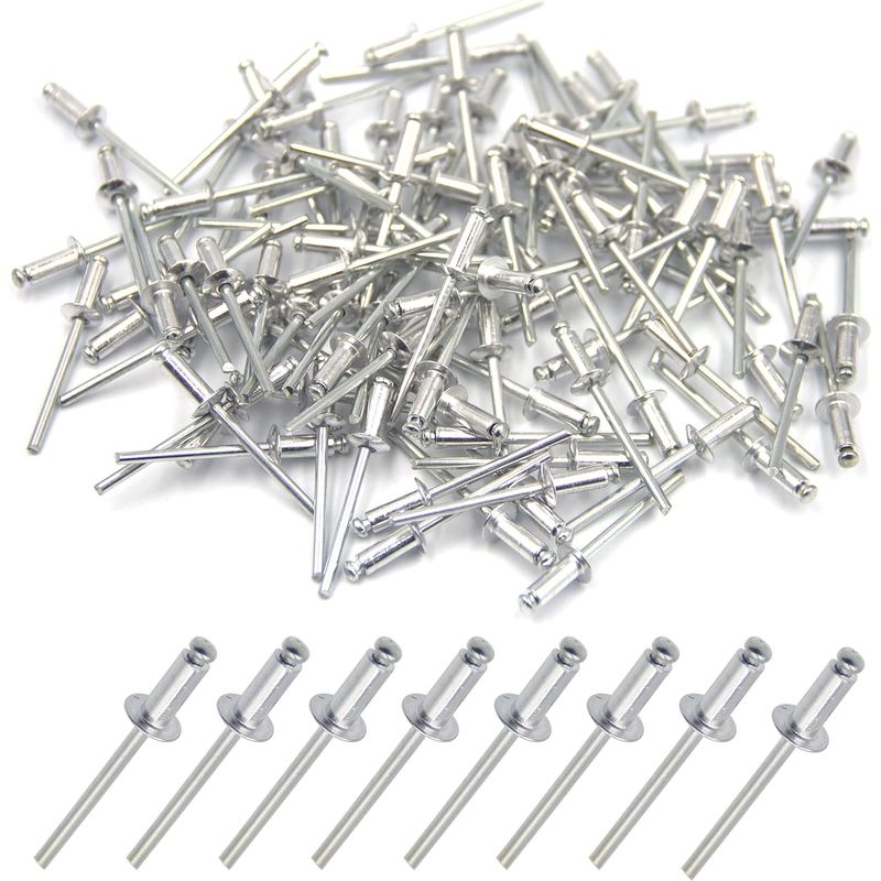 100 Stück 4 X 10 Mm Aluminium-blindnieten, Offene Nieten, Popnieten, Packung Mit 100 Stück (silber)