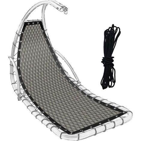Ersatzstoff Für Hängeschaukel Aus Textilene, 64 X 197 X 23 Cm, Schwarzgrau, Marineblau, Kaffeebraun, Khaki, Dunkelgrau, Rautenförmig (diamant)