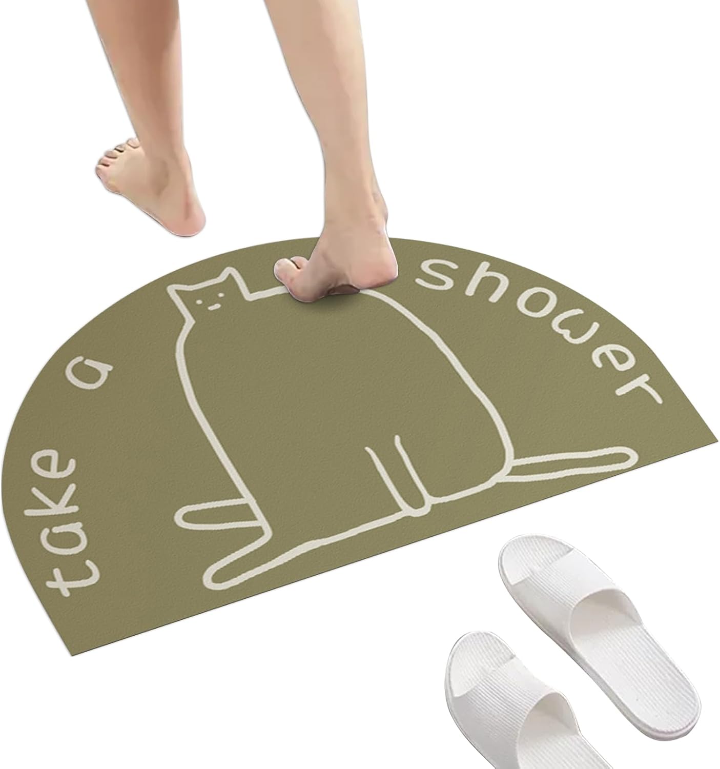 Badematte, Halbkreisförmiges Design, Rutschfeste Unterseite, Saugfähiges Material, Ideal Für Eingangsbereiche, Wohnzimmer Und Schlafzimmer, Komfortable Größe 40 X 60 Cm