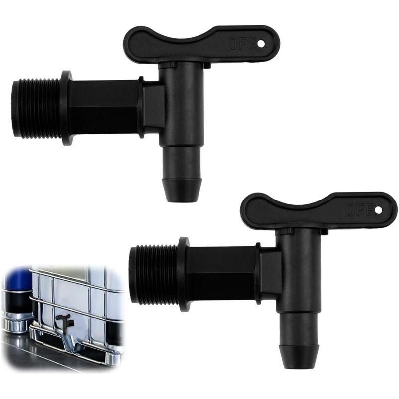 2 Stück Kunststoff-tankhahn, Regenwassertankhähne Mit Wasserdichtem Ptfe-band – 3/4" – Fasshahn Für Eimer, Ersatzhähne Für Weinzapfanlagen