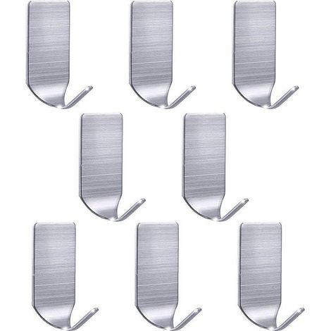 Selbstklebende Haken Selbstklebend Edelstahl Kleiderhaken Handtuchhaken Wandhaken,bad Und Küche Handtuchhalter Kleiderhaken,wasserdicht Ohne Bohren-8 Stück