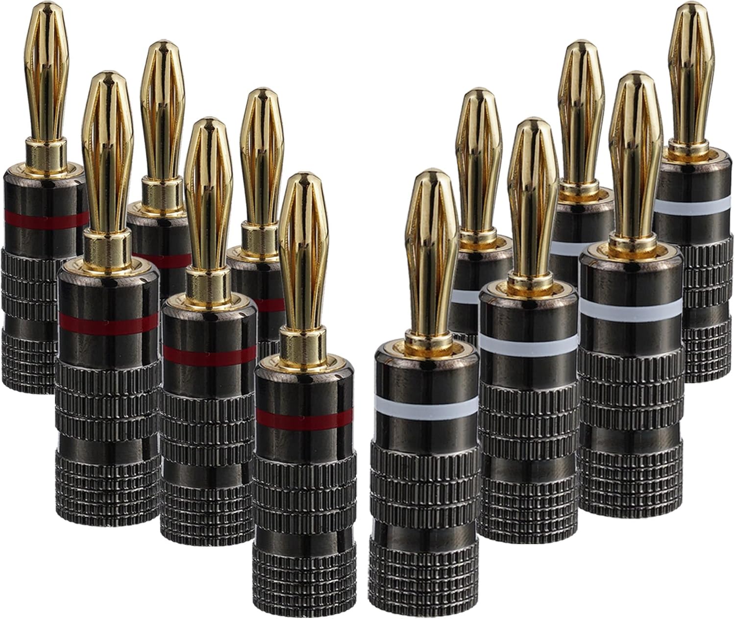 Paar/12 Stück 4-mm-bananenstecker, 24 Karat Vergoldete Lautsprecheranschlüsse Für Lautsprecherkabel, Heimkino, Audio-/video-receiver Und Verstärker (laternenform)