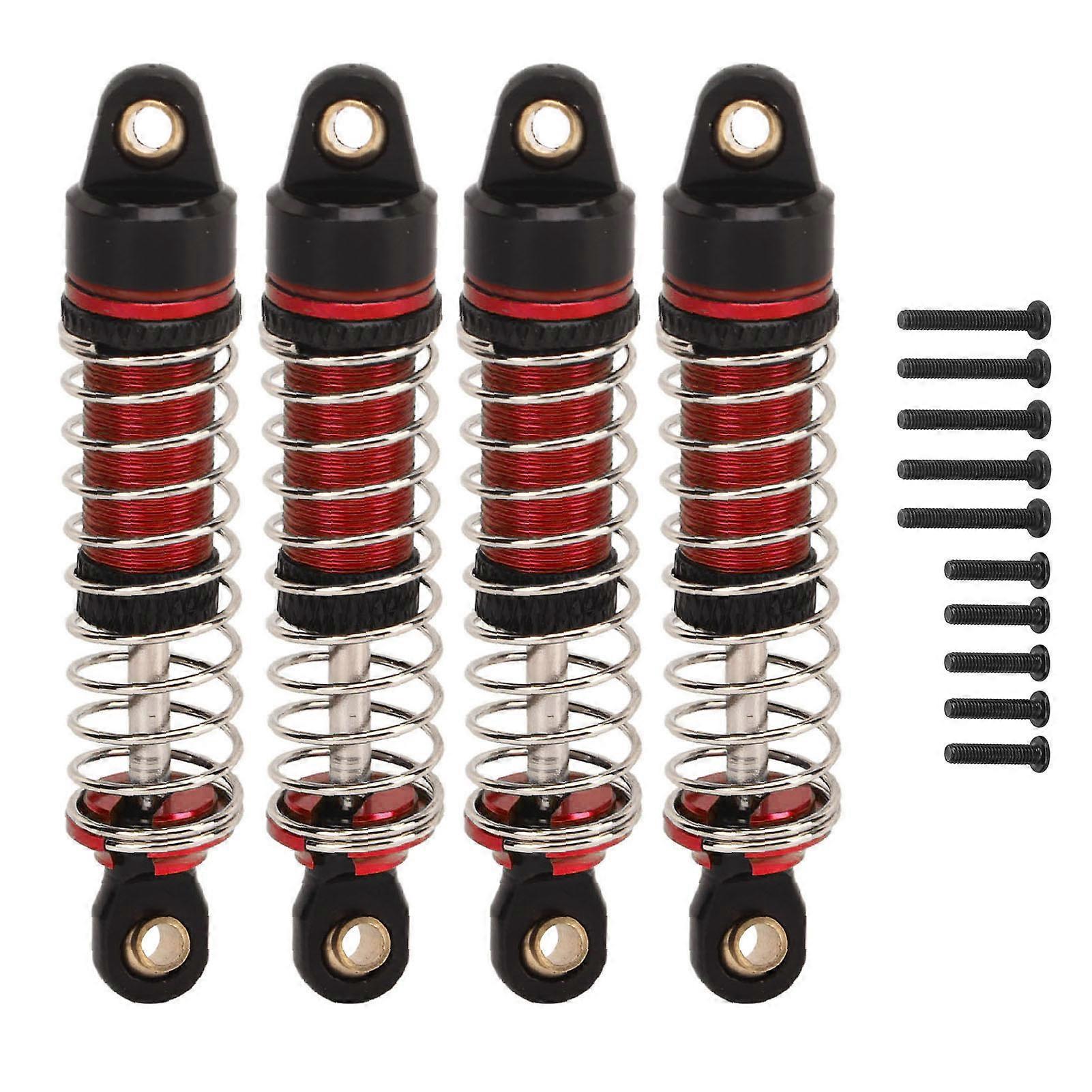 Lot De 4 Amortisseurs De Rechange En Alliage D'Aluminium Pour Voitures Rc Traxxas 1/18 (rouge).
