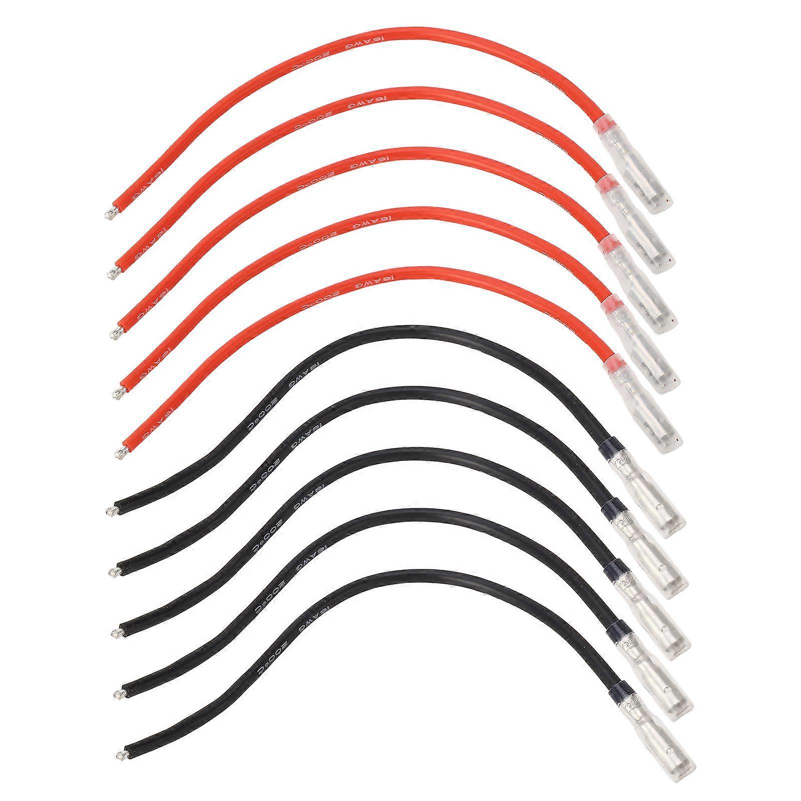10 Câbles Pour Moteurs Rc À Balais, Noir Et Rouge, Connecteurs Banane 4 Mm, Fil Silicone 16 Awg Pour Axial Scx10
