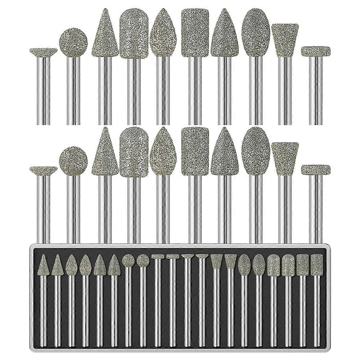 20 Stück Diamantfräser Mit Körnung 60, 1/8" Schaft