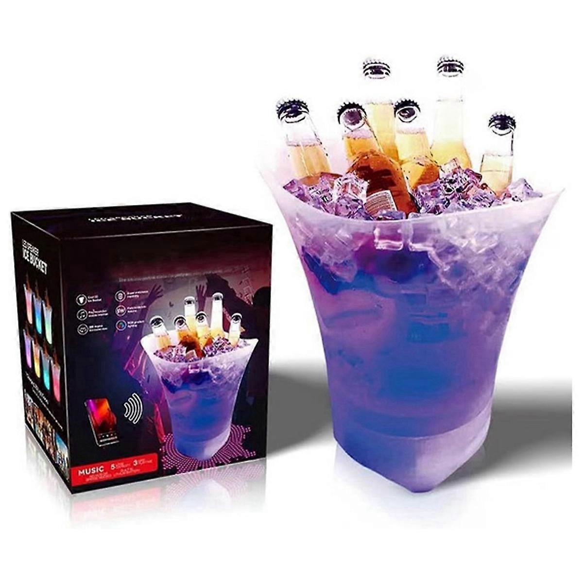 Led-eiskübel Mit Bluetooth-lautsprecher Und Beleuchtetem Getränkehalter