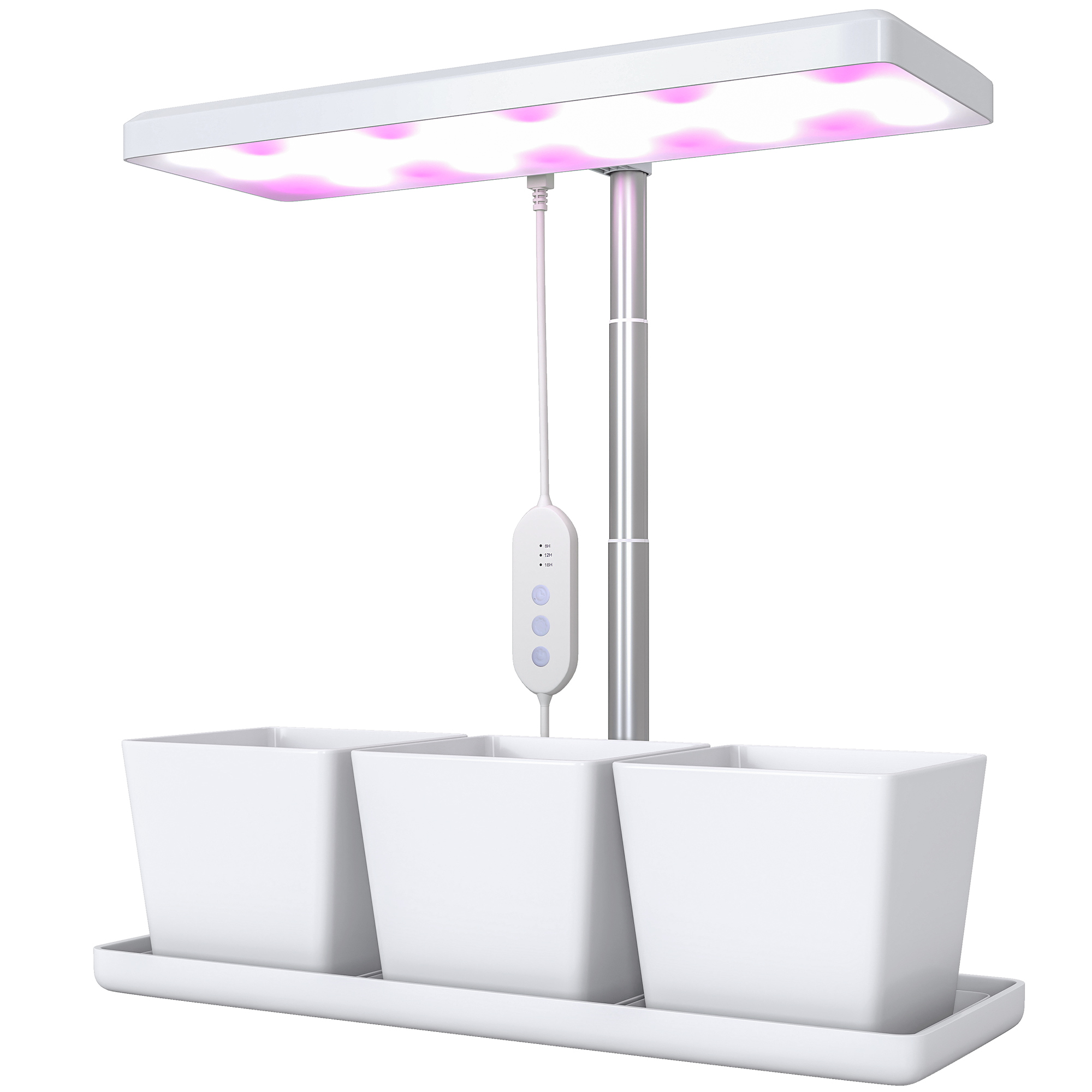 10-w-vollspektrum-led-pflanzenlampe, 3 Anzuchtschalen, 31,8 X 13,4 X 35,6 Cm, Weiß