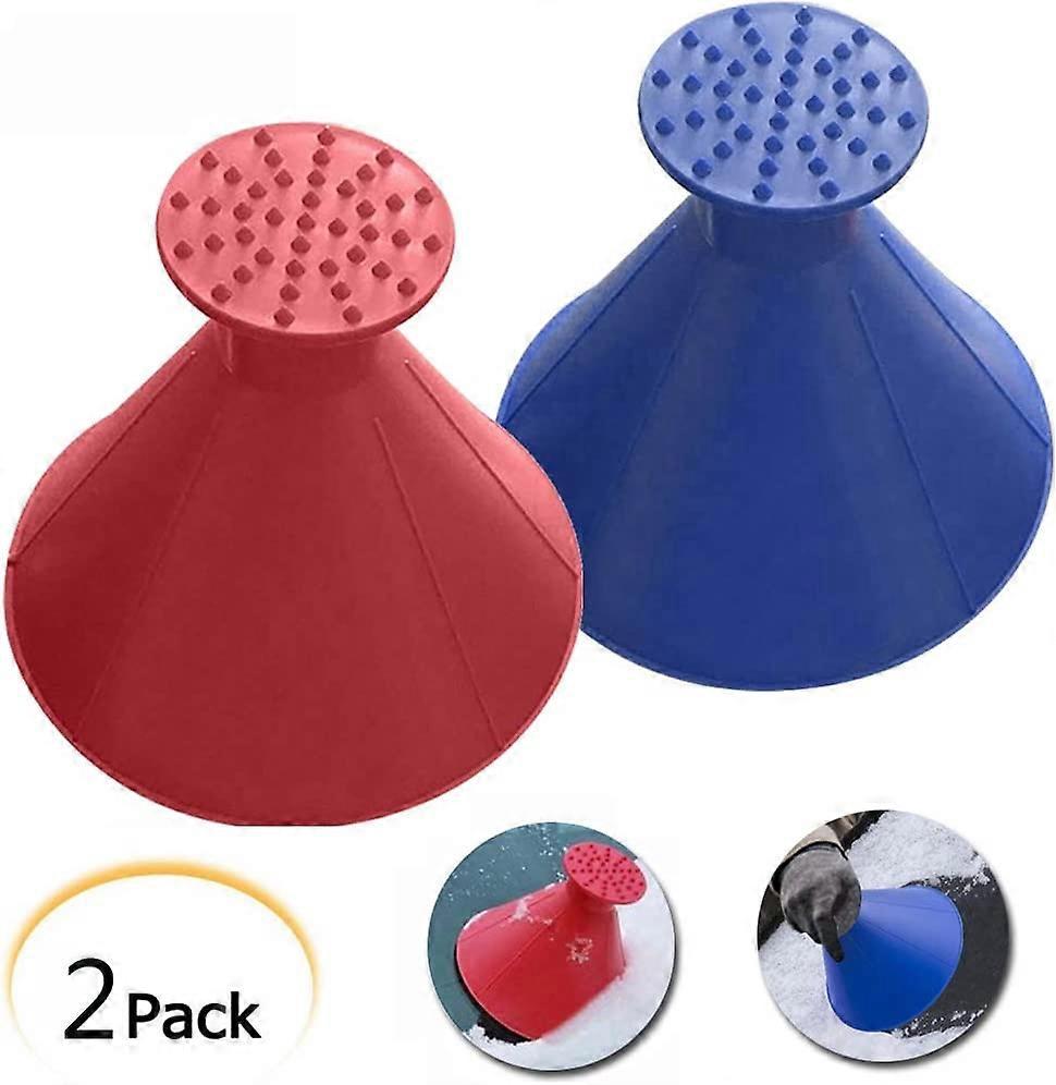 Set Aus 2 Runden Eiskratzern In Form Eines Magischen Kegels, Werkzeug Zum Entfernen Von Schnee Von Autowindschutzscheiben