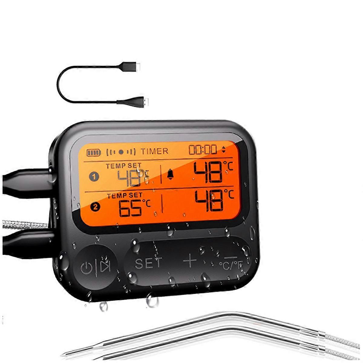 Bluetooth-fähiges Smart-fleischthermometer Mit 2 Sonden, Digitales Lebensmittelthermometer