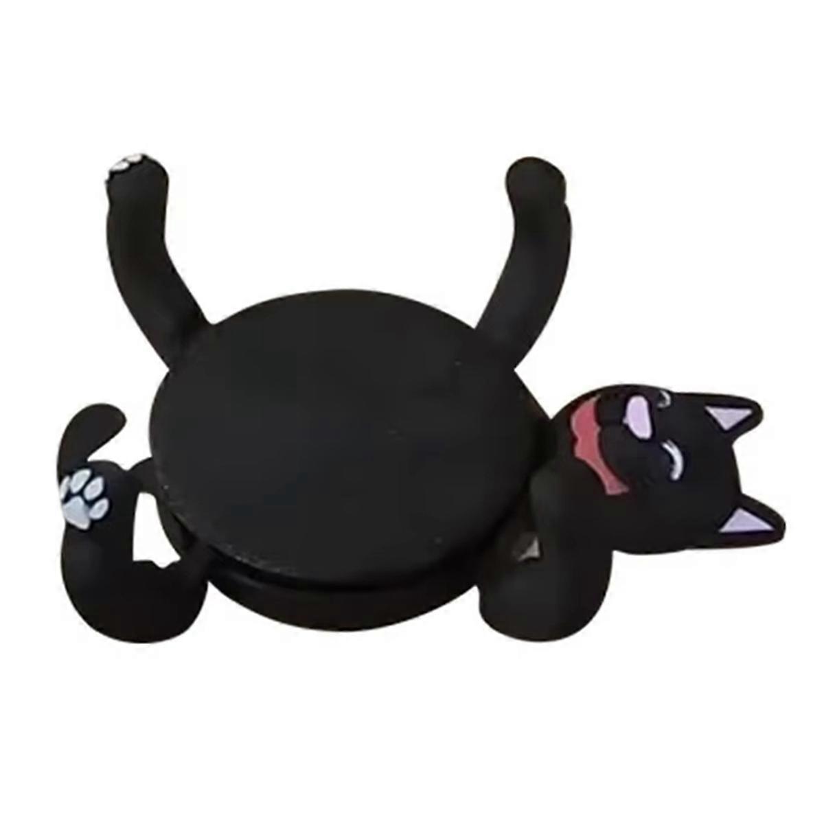 3d-gedruckte Untersetzer In Form Einer Faulen Katze - Origineller, Katzenförmiger Becherhalter (schwarz)