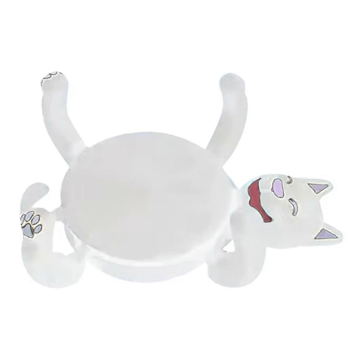 3d-gedruckte Untersetzer In Form Einer Faulen Katze - Originelle Katzenförmige Becherhalter (weiß)