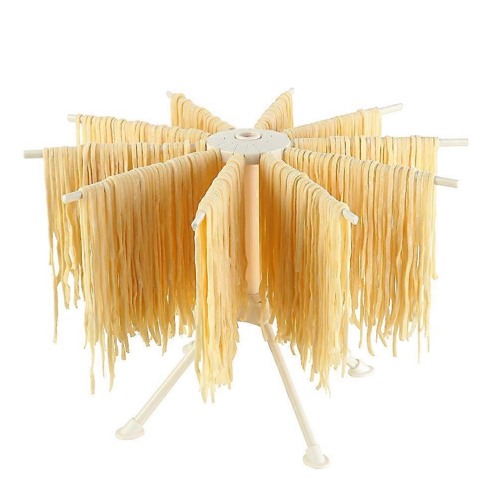 Zusammenklappbarer Nudelabtropfständer Aus Kunststoff Für Selbstgemachte Frische Pasta, 10 Arme, Stabil, Leicht Zu Verstauen, Schnell Aufzubauen (whi