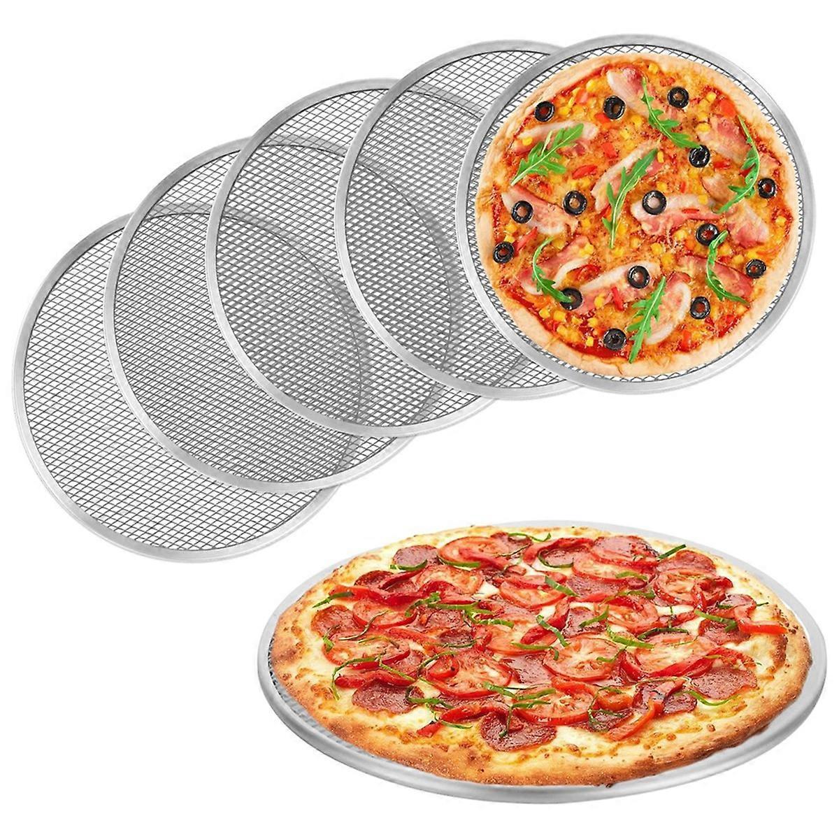 Pizzablech, 6er-set, 20 Cm, Nahtloses Aluminium, Silber