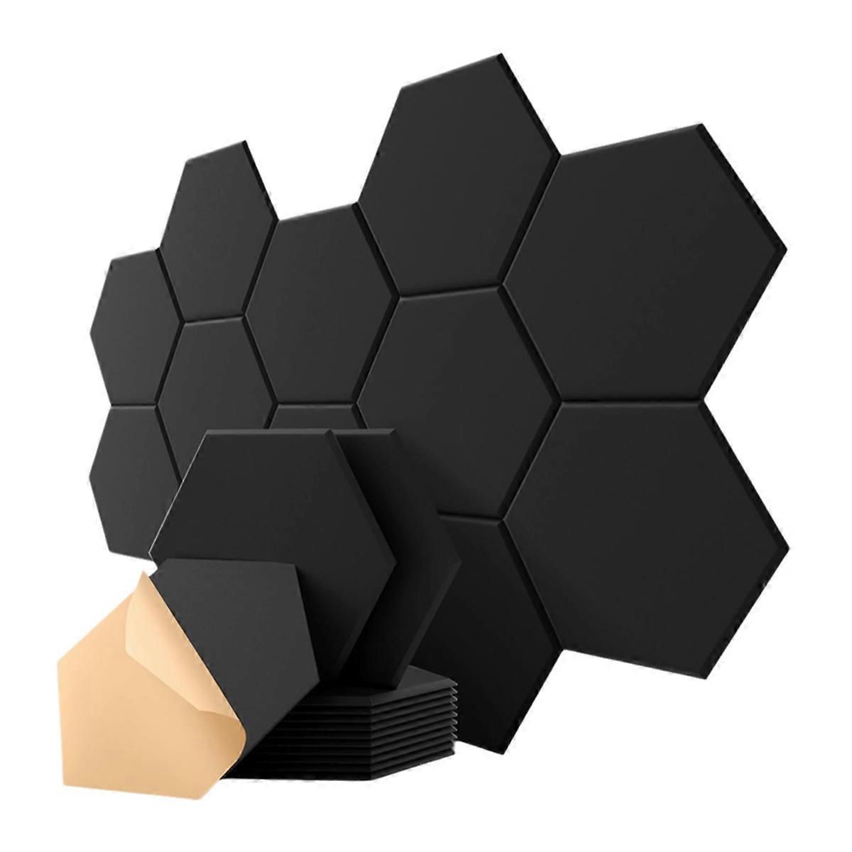 Set Mit 12 Sechseckigen Akustikpaneelen, 30,5 Cm X 25,4 Cm X 1 Cm, Schalldicht C