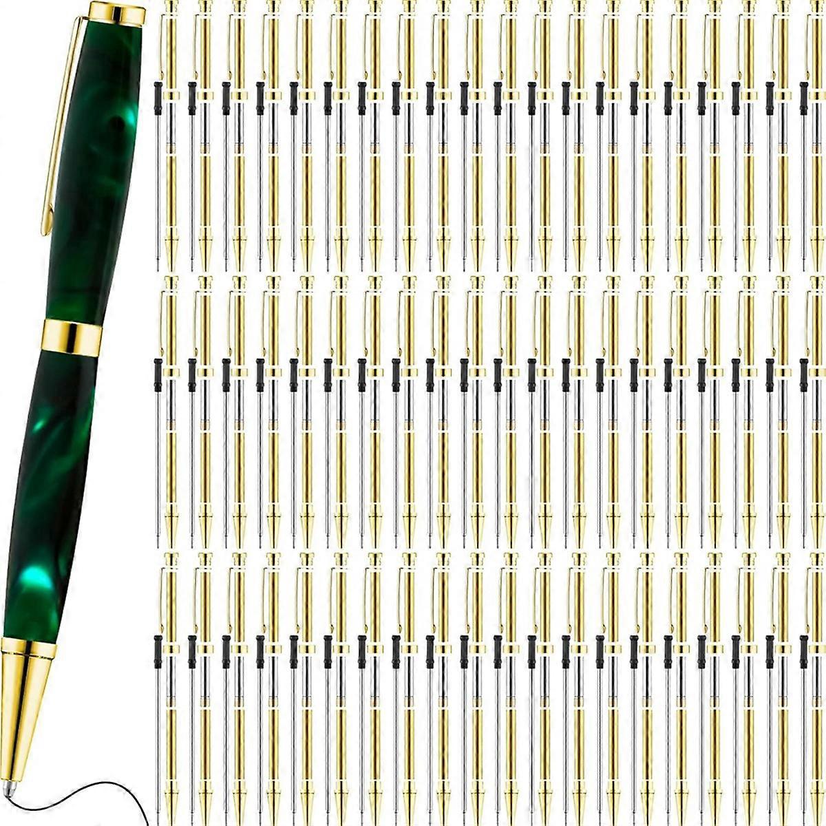 60-teiliges Set Aus Drechselkugelschreibern Mit Einzugsmechanismus, 7-mm-feinstifte, Loses Gold