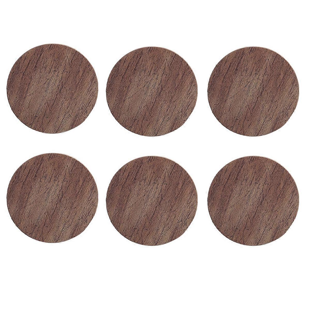 Set Mit 6 Tee-platzsets/untersetzern Aus Kunstleder Mit Holzoptik