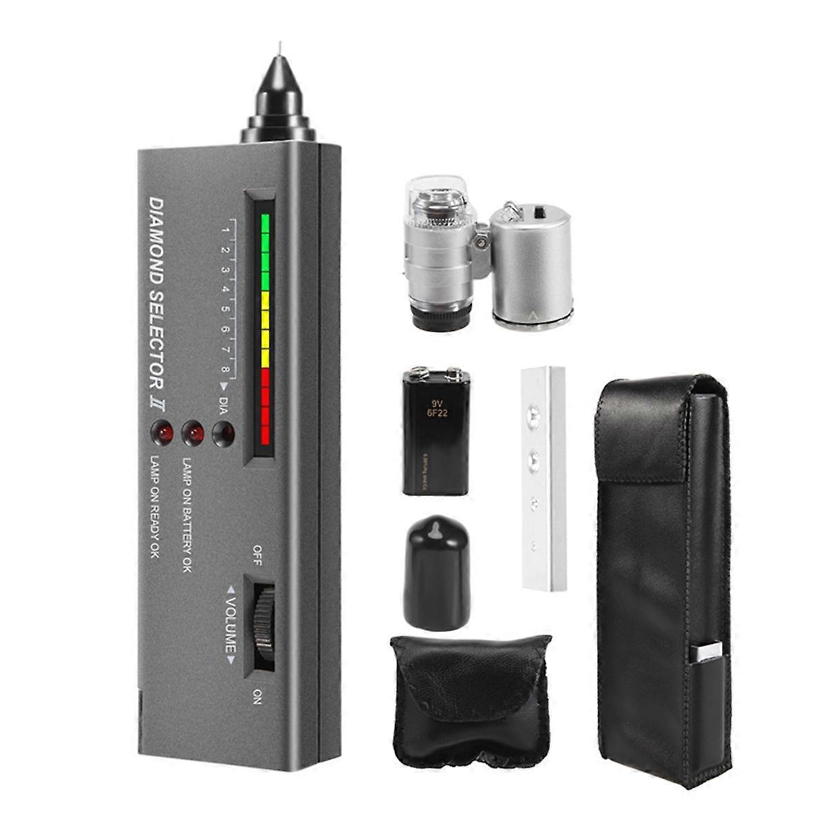 Diamantprüfstift + 60-fache Mini-led-lupe, Diamantselektor