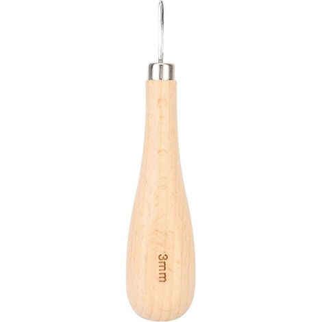 Diamantlocher Für Leder, Konisches Stahllochwerkzeug, Buchenholzgriff, Diamantlocher (3 Mm)