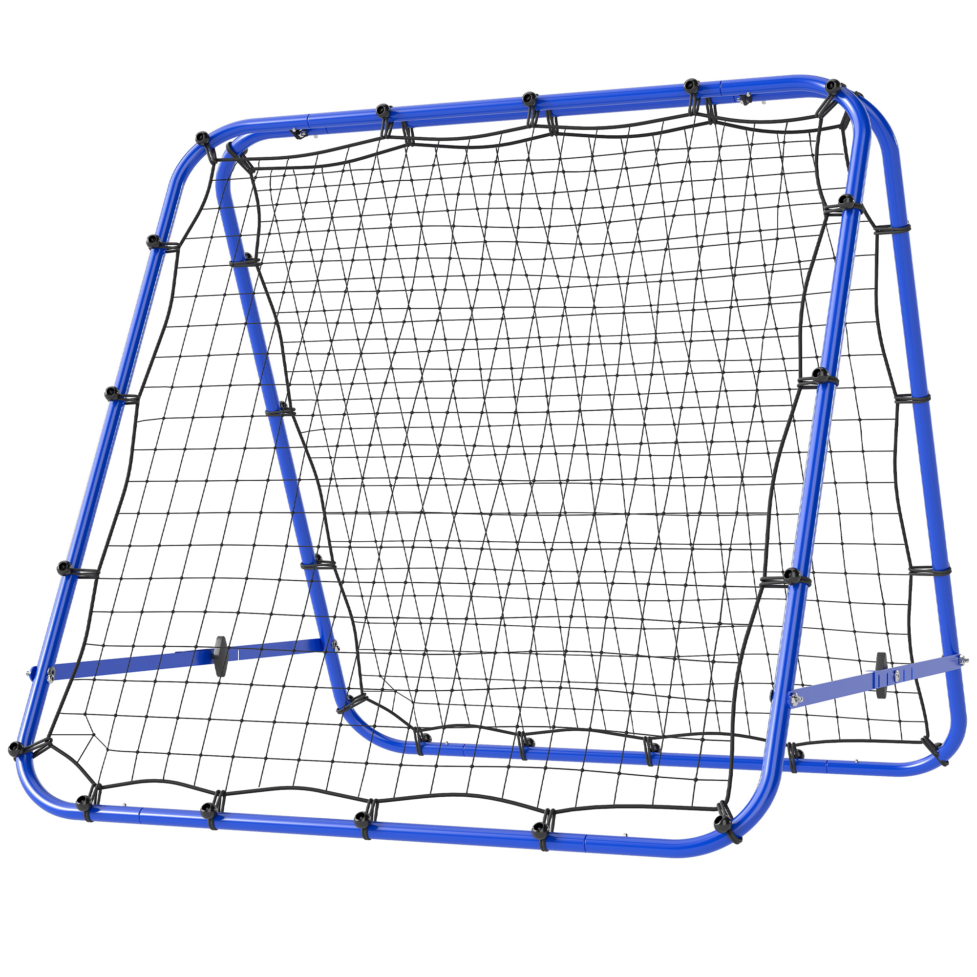 Faltbares Rebound-fußballnetz Mit Verstellbarem Winkel Und Heringen, 100 X 95 X 90 Cm, Blau