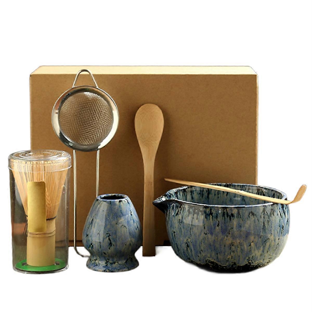 6-teiliges Japanisches Matcha-teeset Für Teeliebhaber (blau)