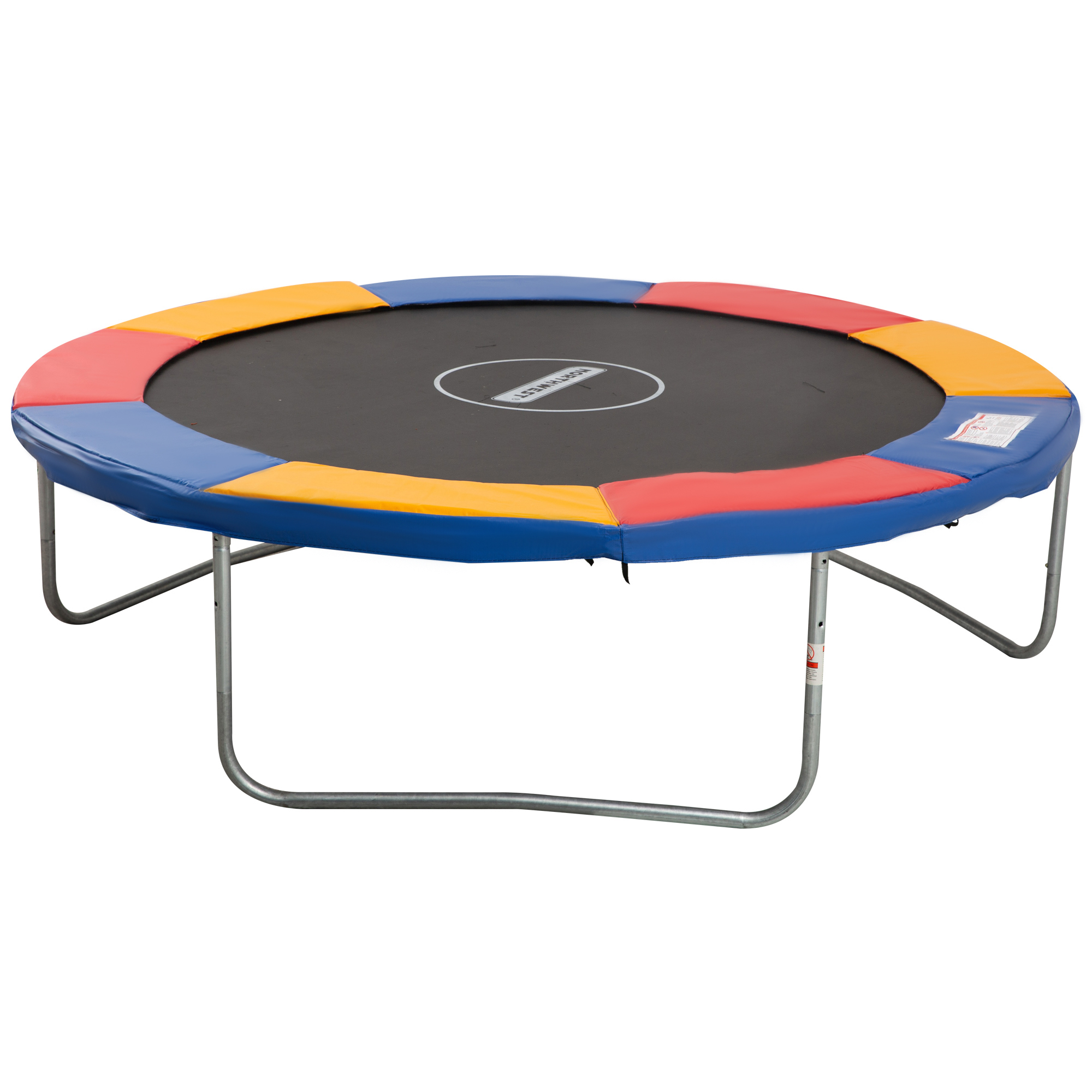 Schutzmatte Für Trampolin Ø305x1,5 Cm, Faltbar Und Tragbar, Garten-sicherheitsabdeckung Aus Kunststoff, Pe- Und Epe-schaum, Rot, Blau Und Gelb