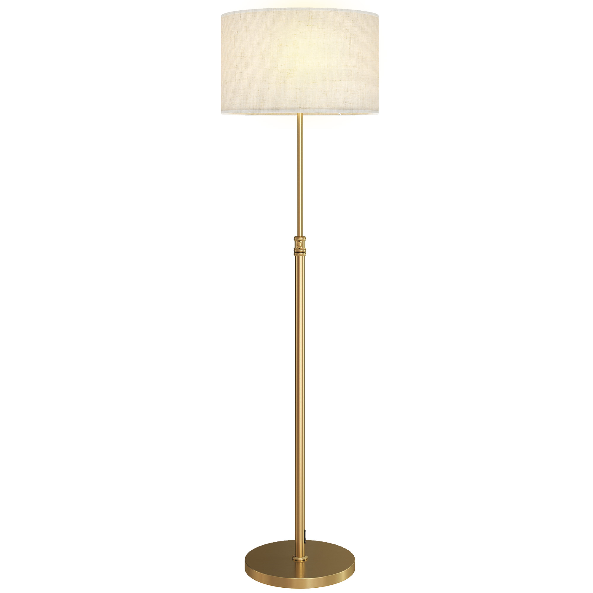 Erdlampe Mit Fernbedienung, Einstellbare Helligkeit 3000k–6000k, Stofflampenschirm, Gold