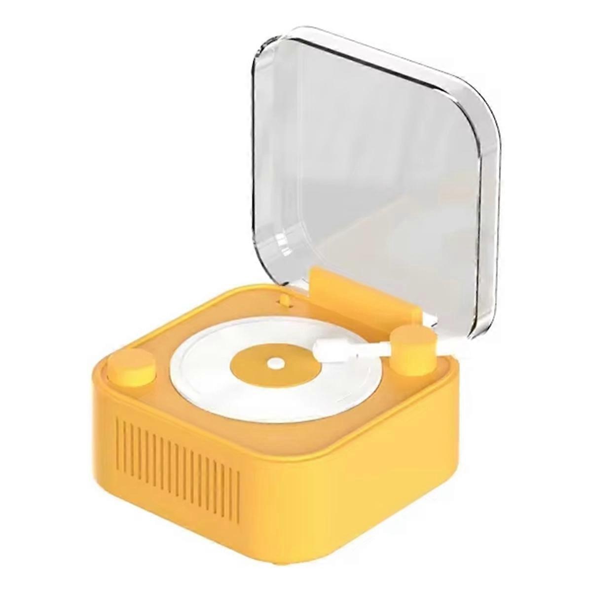 Vintage-plattenspieler, Kabelloser Bluetooth-lautsprecher, Lange Akkulaufzeit, Gelb (siehe Foto)
