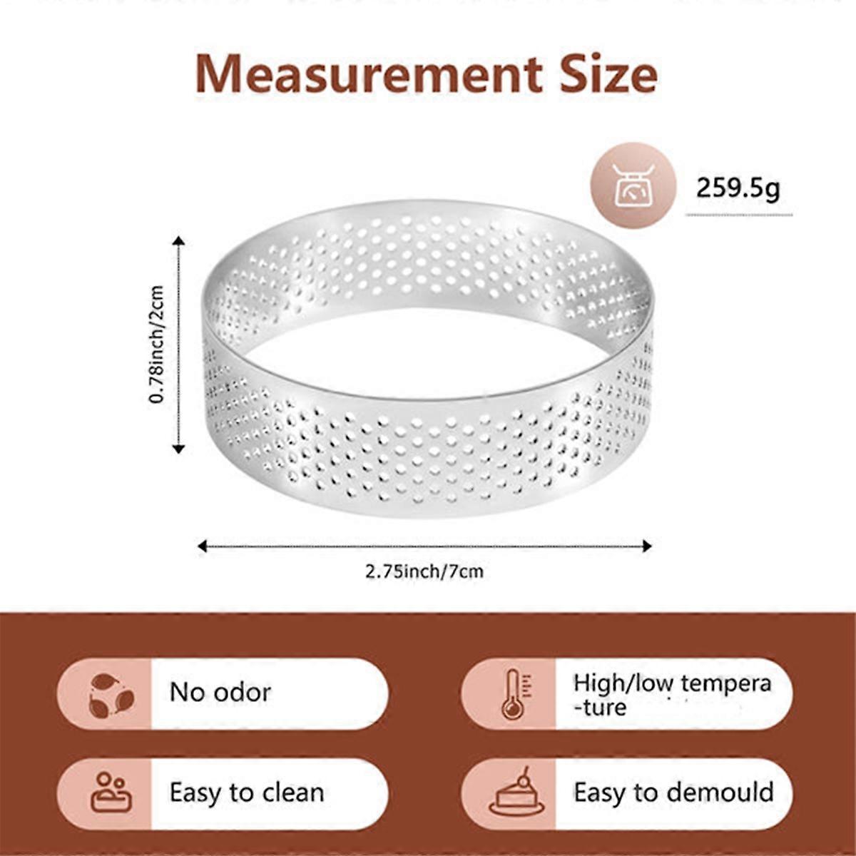 20 Perforierte Tarteletteringe, Küchenbackform, 7 Cm