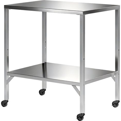 Grilltisch Für Den Außenbereich Mit Arbeitsfläche Und Rollen, Edelstahlwagen 85x60x92cm Silber