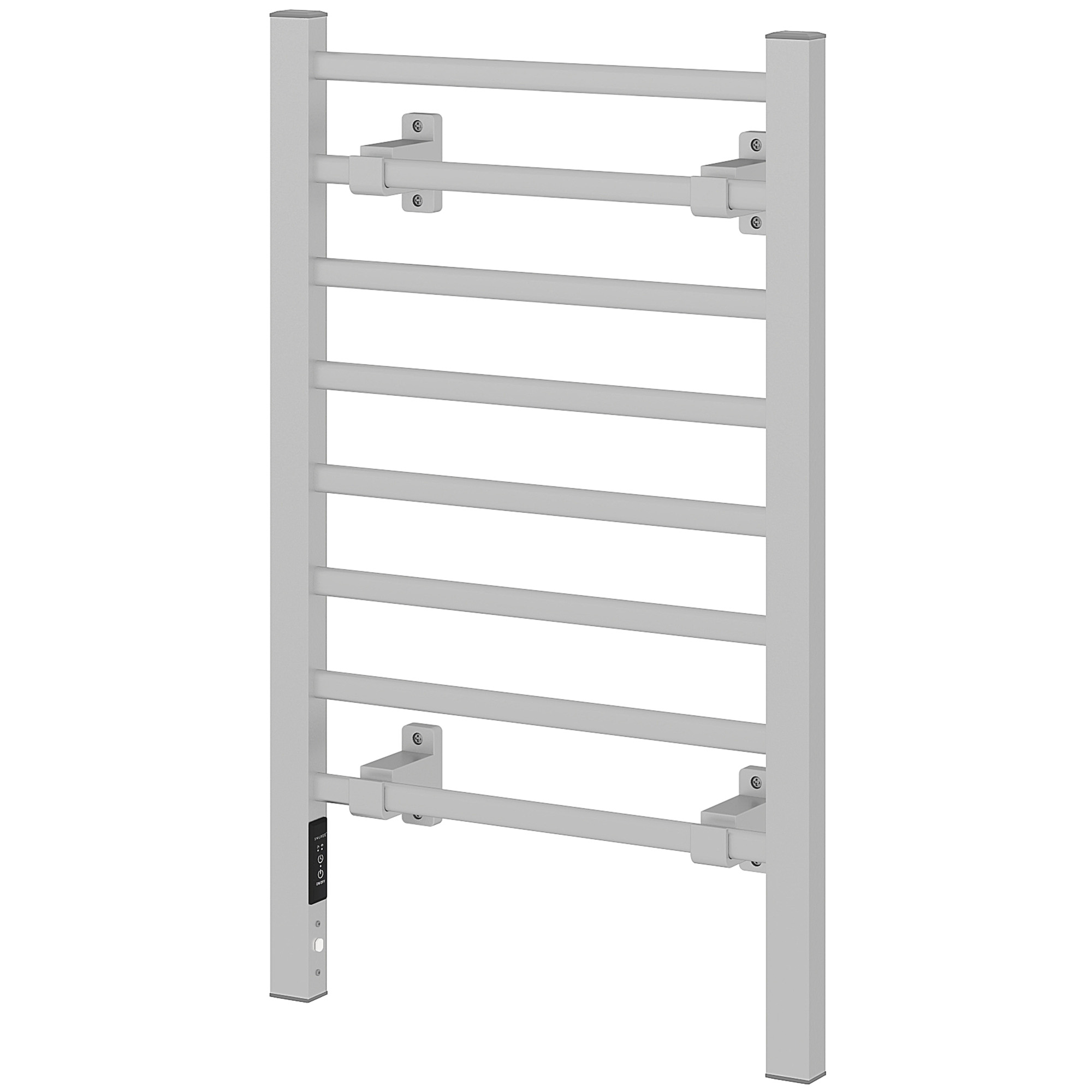 Elektrischer Handtuchwärmer Für Boden Oder Wand, 150 W, 8 Heizstäbe, 2-4-stunden-timer, 53 X 35 X 90 Cm, Silber