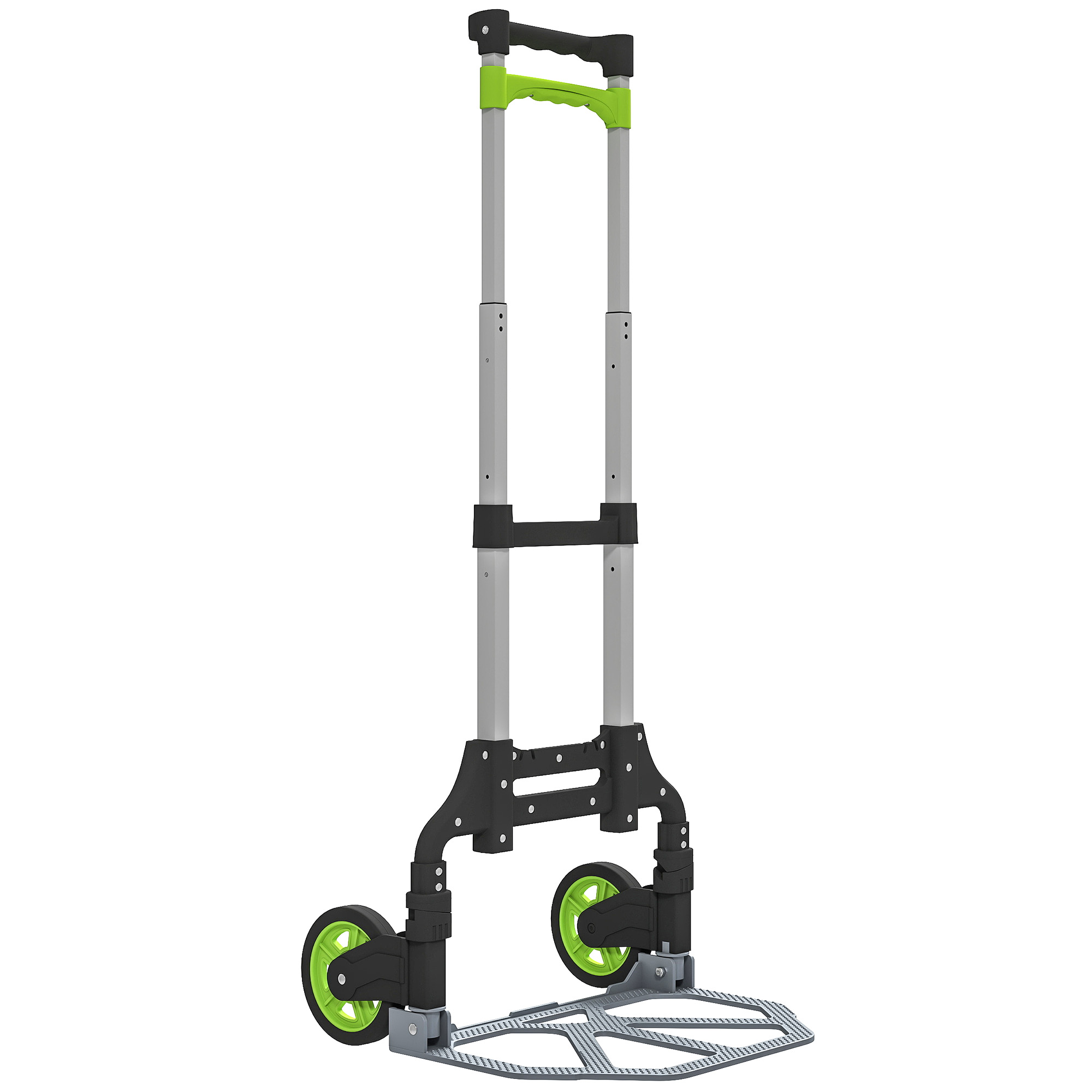 Klappbarer Trolley Mit 70 Kg Tragkraft Und Teleskopierbarem Aluminiumgriff, Silber