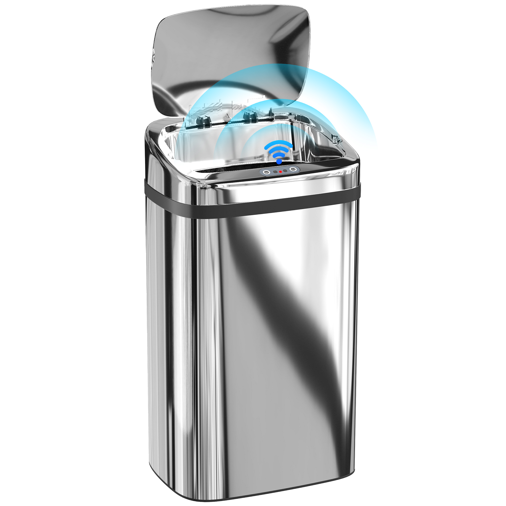 Automatischer Abfalleimer, 30 Liter, Mit Öffnungs-/schließsensor, 33 X 25 X 57,5 Cm, Silber