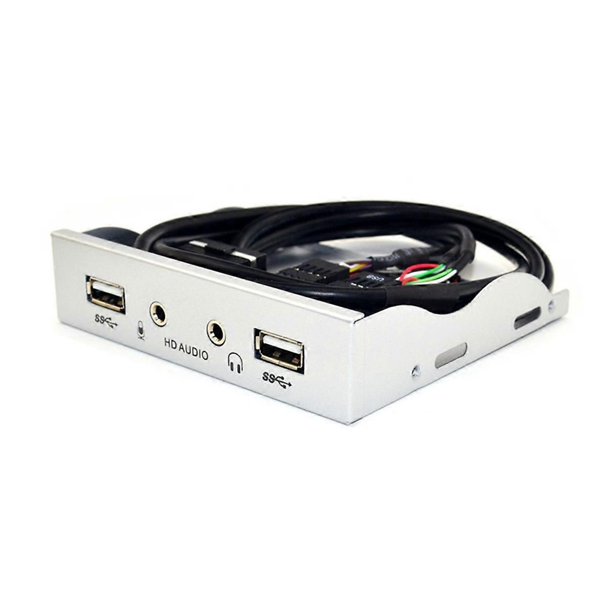 2-port-usb-2.0-hub, 3,5-mm-kopfhörerbuchse, Silber-weiße Frontblende