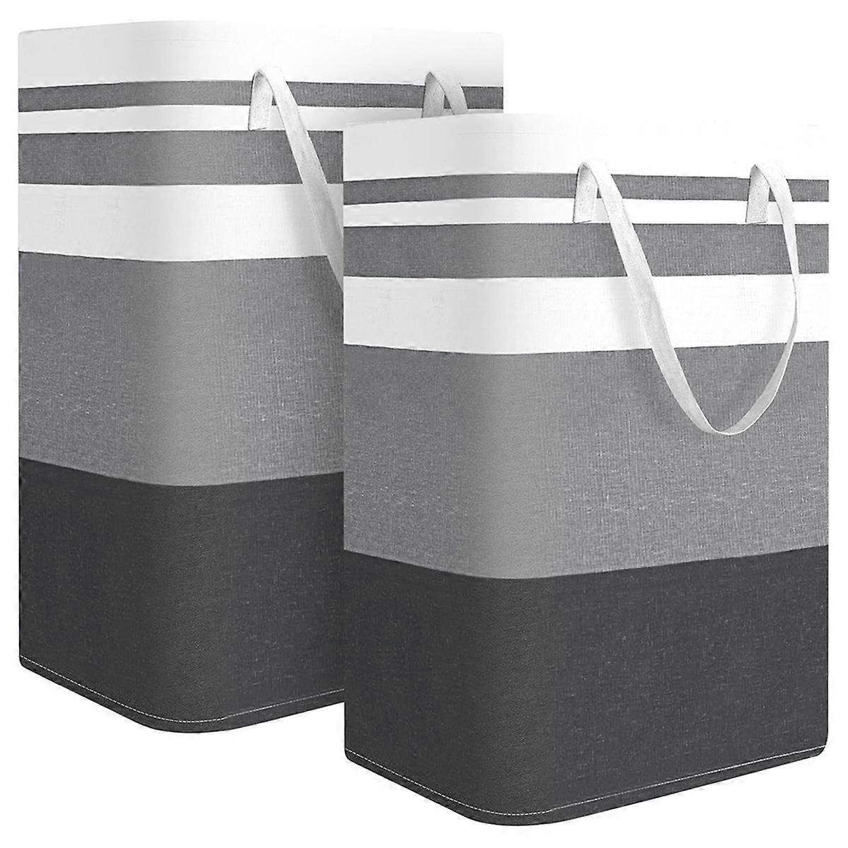 Set Mit 2 Großen, Wasserdichten, Freistehenden Wäschekörben, 75 L