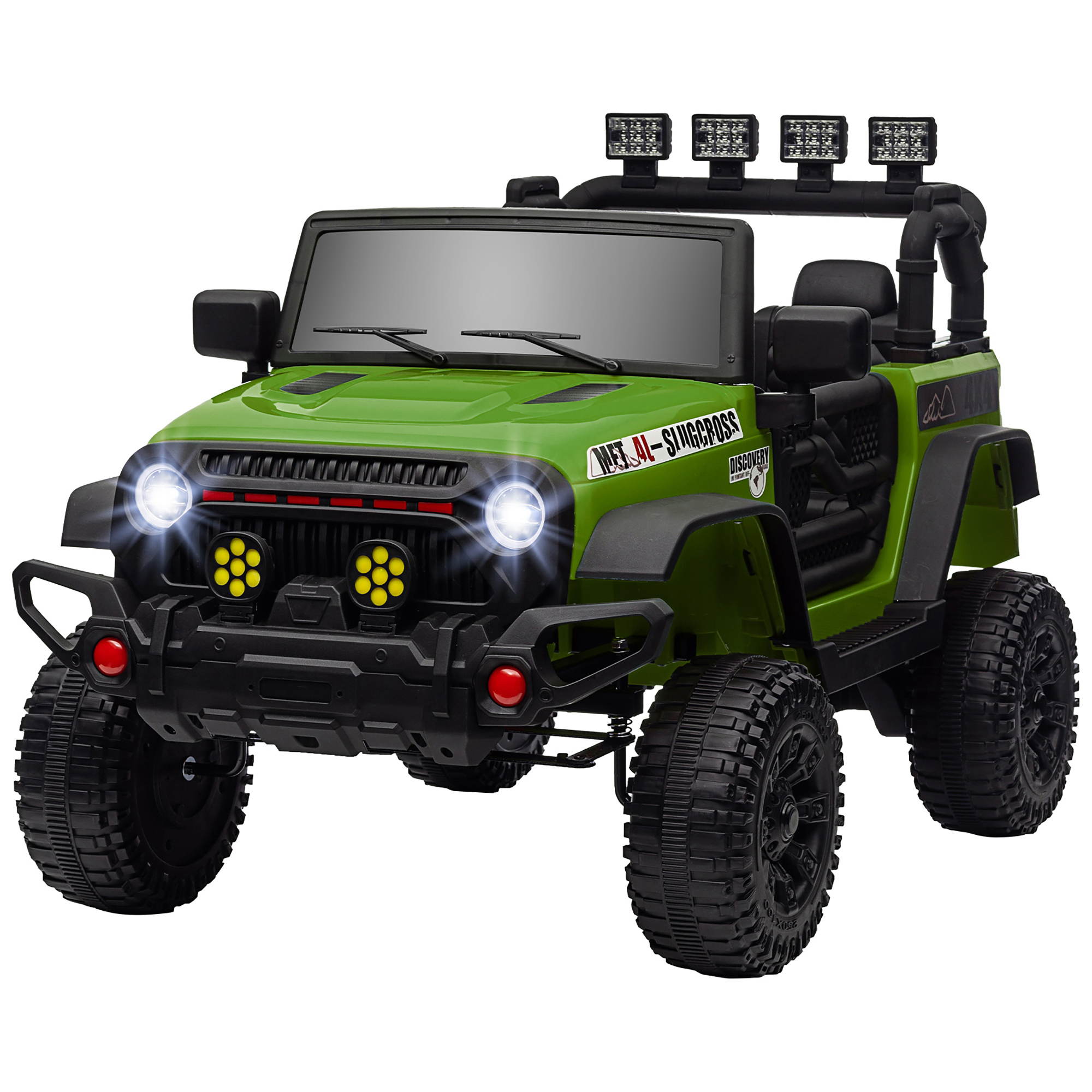 Grüner 4x4 Utv Elektro-kinderwagen - Buggy Mit 2 X 12v Motoren Und 2,4ghz Fernbedienung