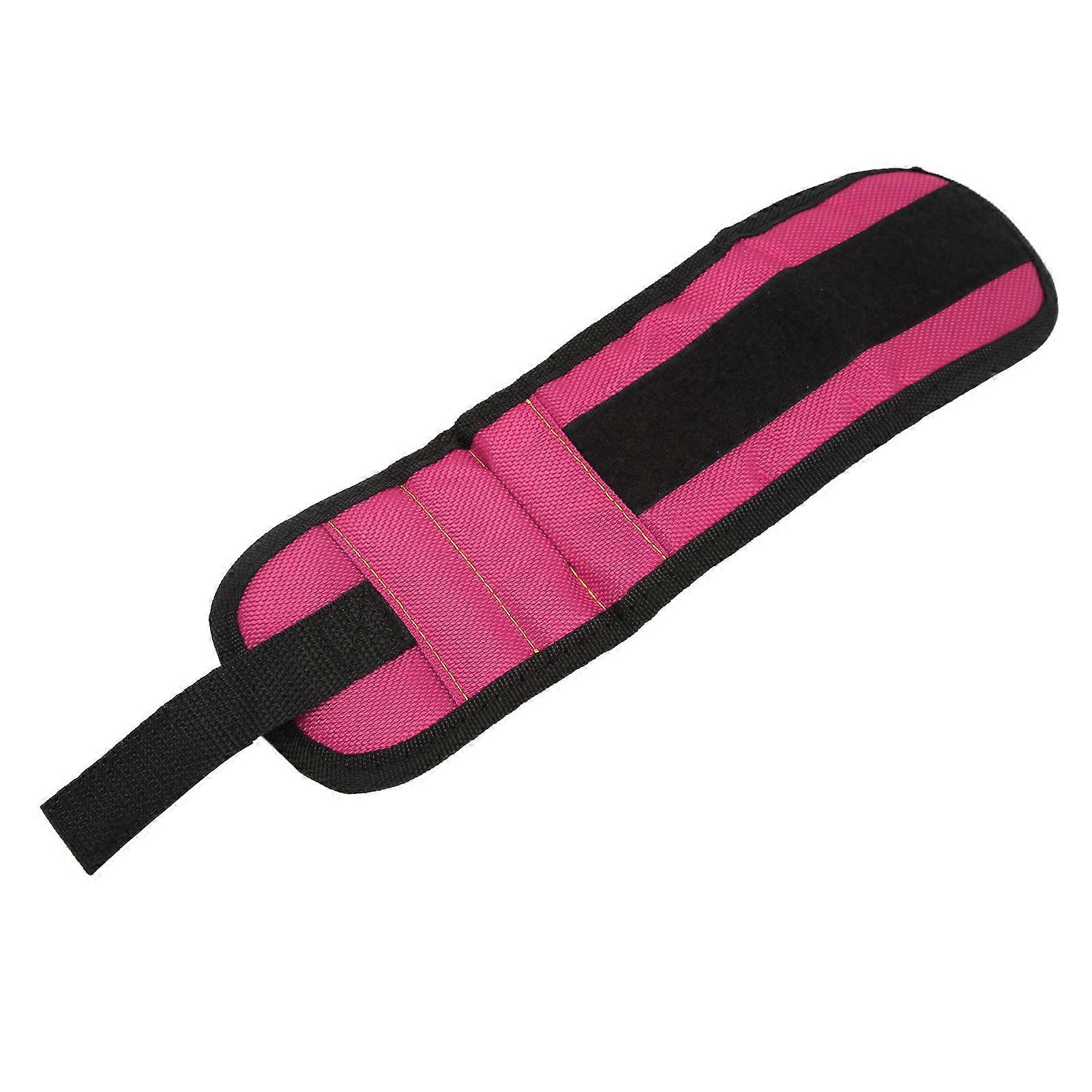 Bracelet Magnétique Étanche Pour Outils, Avec 2 Aimants Pour Maintenir Vis, Clous Et Forets - Rose Rouge