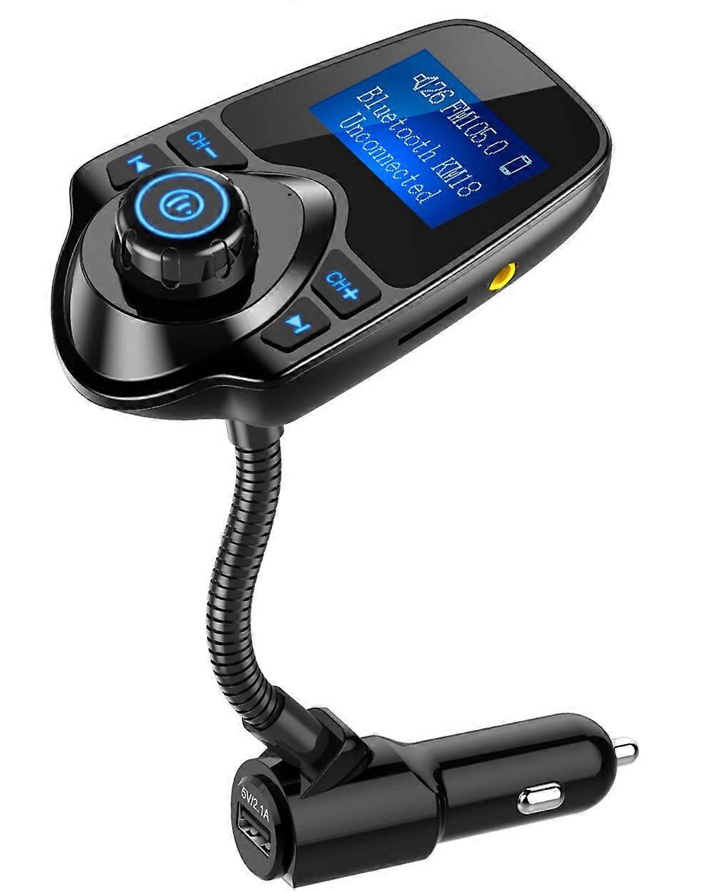 Kabelloser Bluetooth-fm-autosender Mit Radioadapter Und 1,44-zoll-bildschirm. Kompatibel Mit Allen Smartphones, Audioplayern, Tf-/sd-karten Und Usb-autoladegeräten.