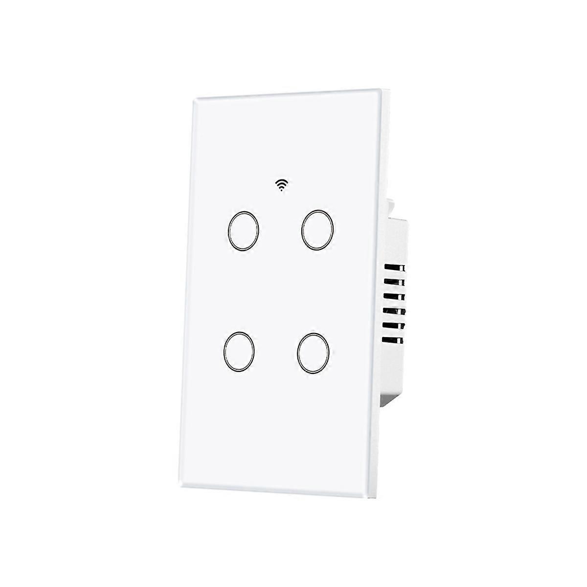 Rechteckiger 4-wege-glas-touch-smart-wlan-schalter