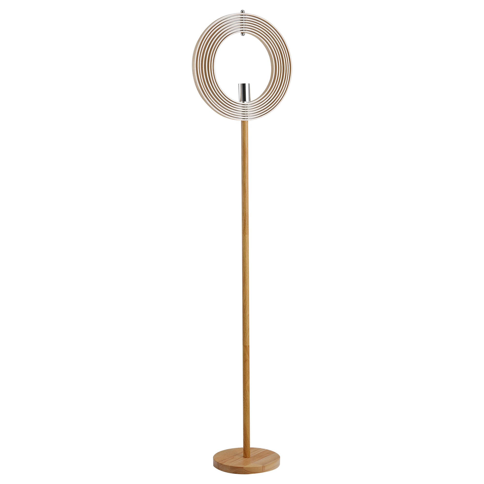 Designer-stehlampe Fürs Wohnzimmer, Lampenschirm Mit Verstellbaren Holzringen, E27-fassung, 38 X 160 Cm