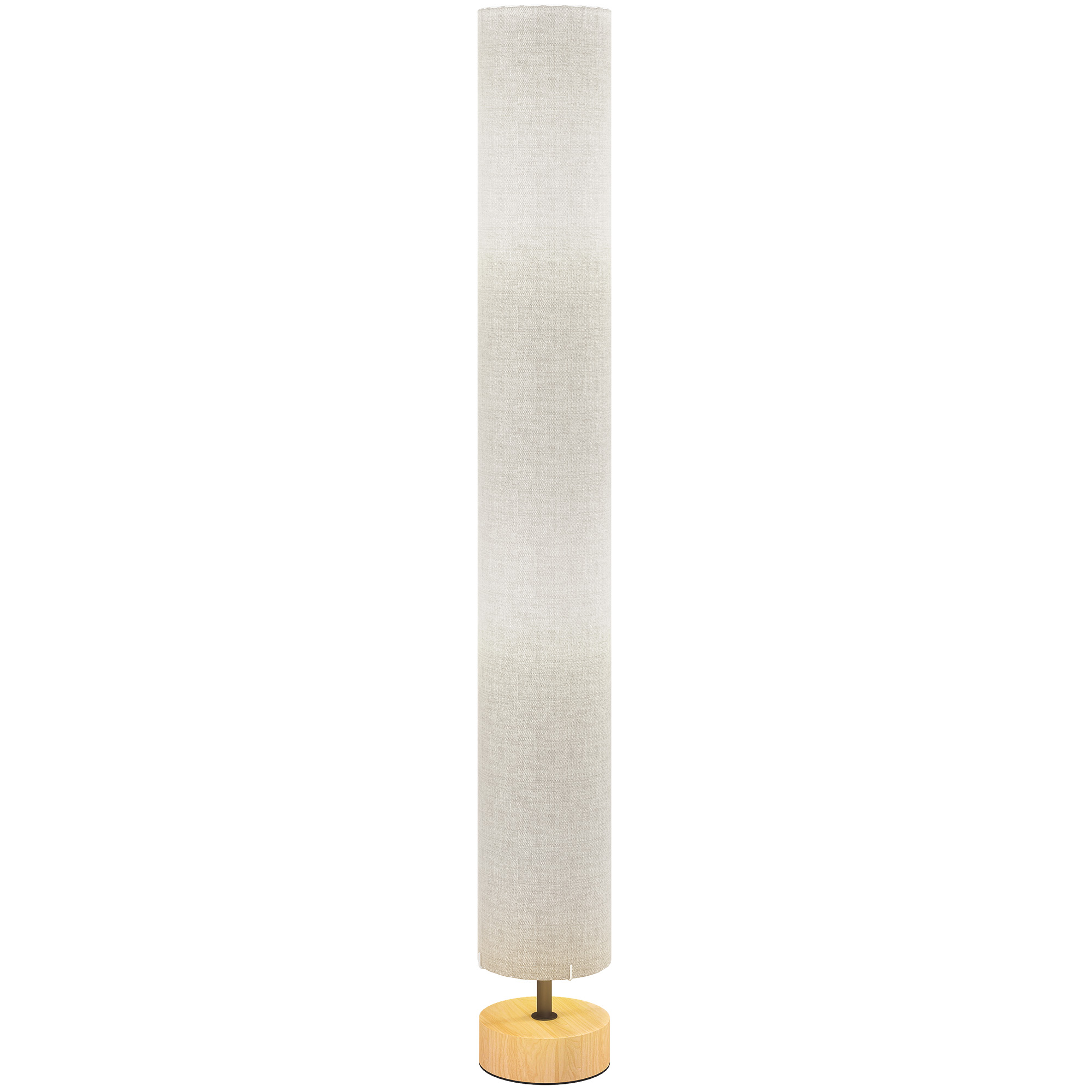 Graue Stehlampe Fürs Wohnzimmer, Lampenschirm Aus Leinen, Fußschalter, 2 E27-fassungen, 120 Cm