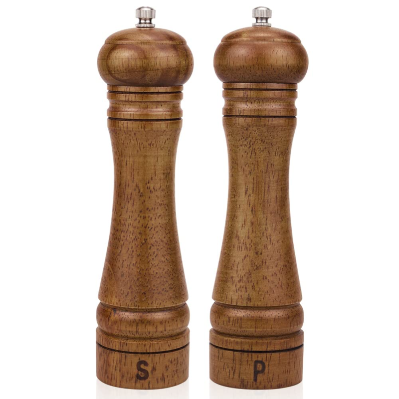 Set Aus 2 Salz- Und Pfeffermühlen Aus Holz - 20 Cm (8 Zoll)