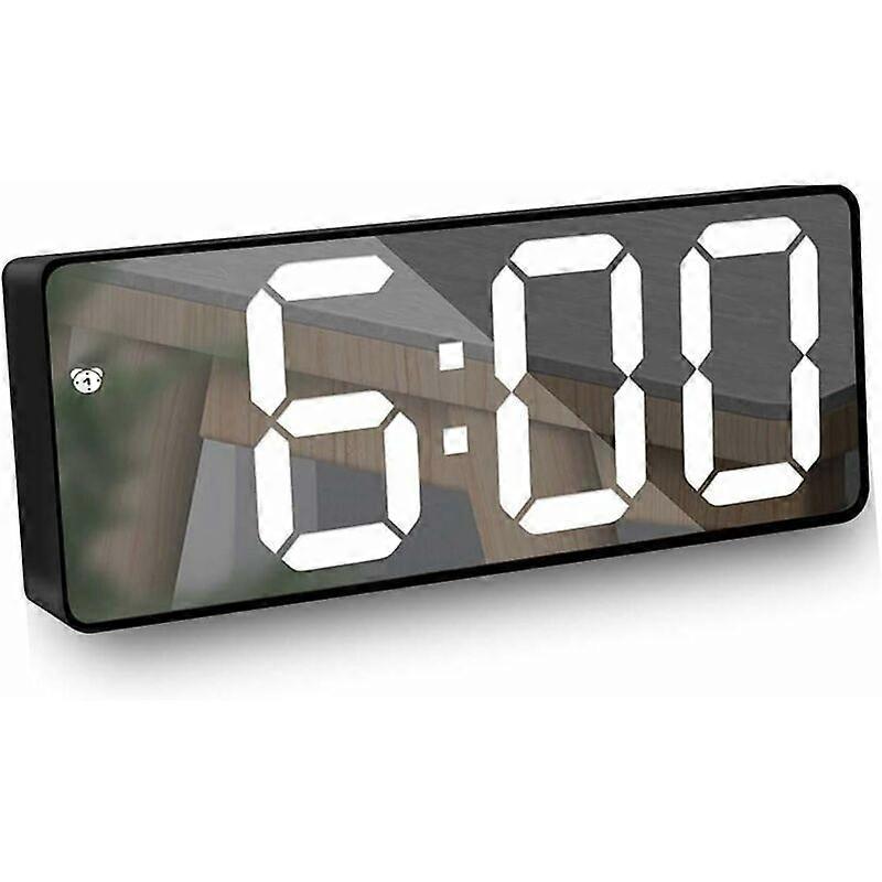 Spiegelwecker, Digitaler Wecker Mit Led-anzeige Für Datum/temperatur, Nachtlicht, Einstellbarer Helligkeit Und Schlummerfunktion Für Reisen/schlafzimmer/büro