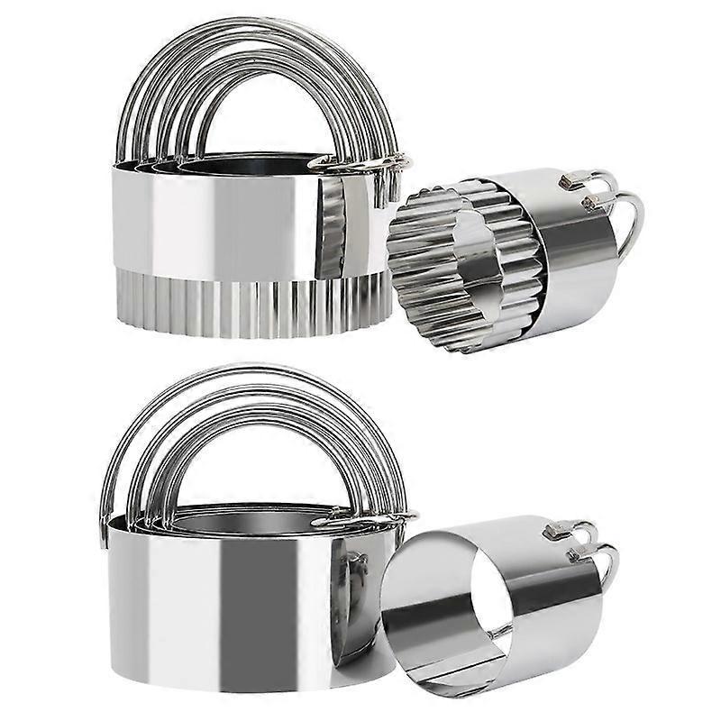 Ausstechformen-set Für Gebäck/kekse (rund + Gemustert), Ausstecher Mit Geriffeltem Rand, Runder Scone-ausstecher, Teigausstecher, Ausstecher Für Teigtaschen In Sonderformen.