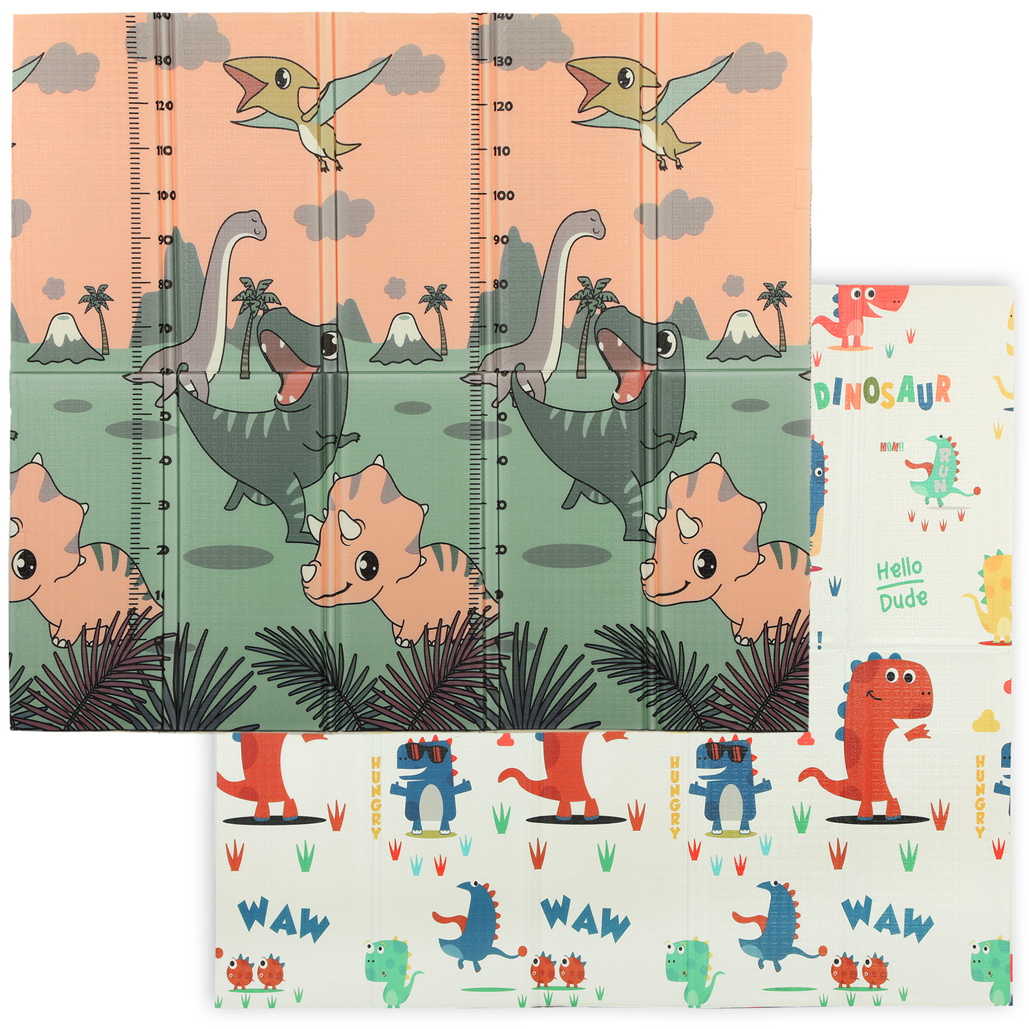 Faltbare, Wendbare Babyspielmatte Aus Dickem Schaumstoff, 196 X 176 X 1,5 Cm, Mehrfarbig