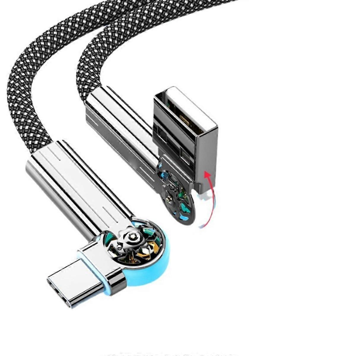 Schnellladefähiges Usb-typ-c-datenkabel, 180° Drehbarer Winkelstecker Für Gaming