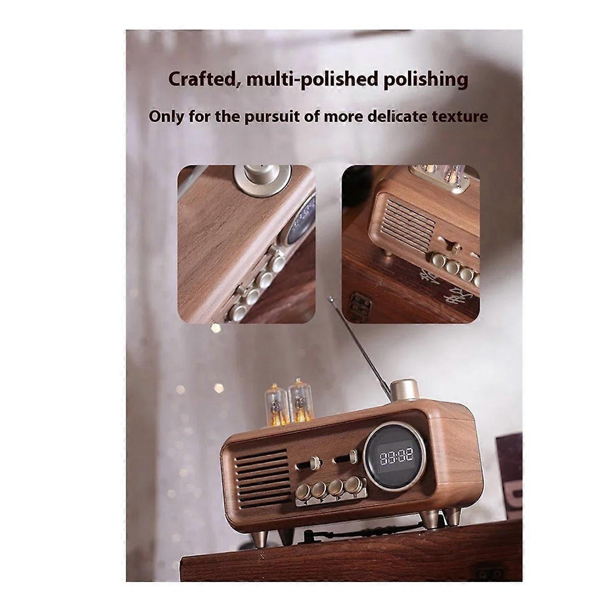 Retro-tragbarer Bluetooth-lautsprecher Mit Fm-radio Und Kabellosem Subwoofer (siehe Foto).