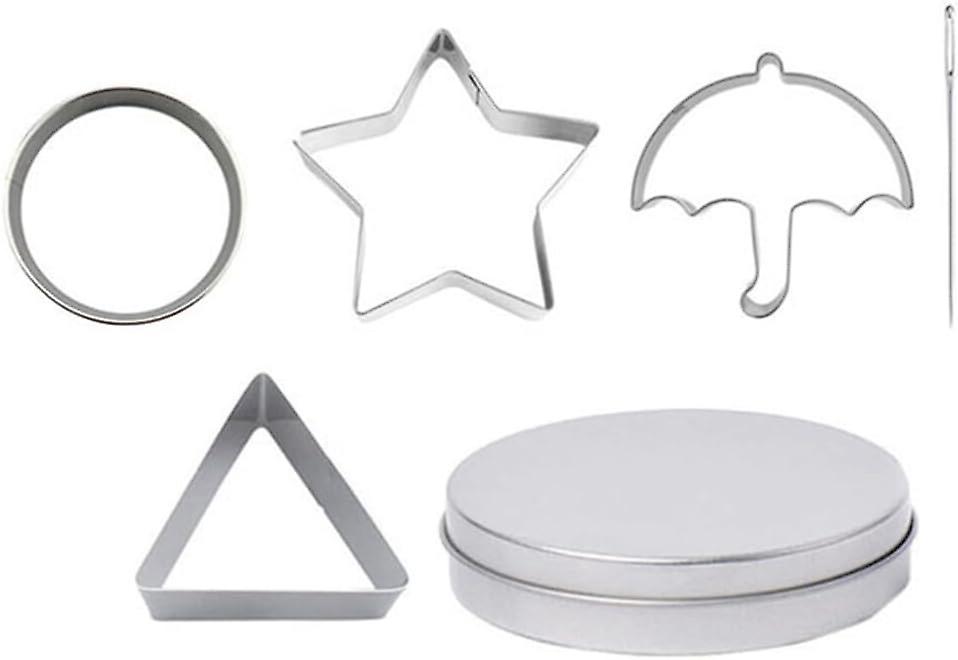 Ausstechformen Aus Edelstahl Für Kekse, Kuchen Und Zucker In Form Von Tintenfisch, Regenschirm, Dreieck, Stern Und Kreis (nadel Nicht Enthalten).