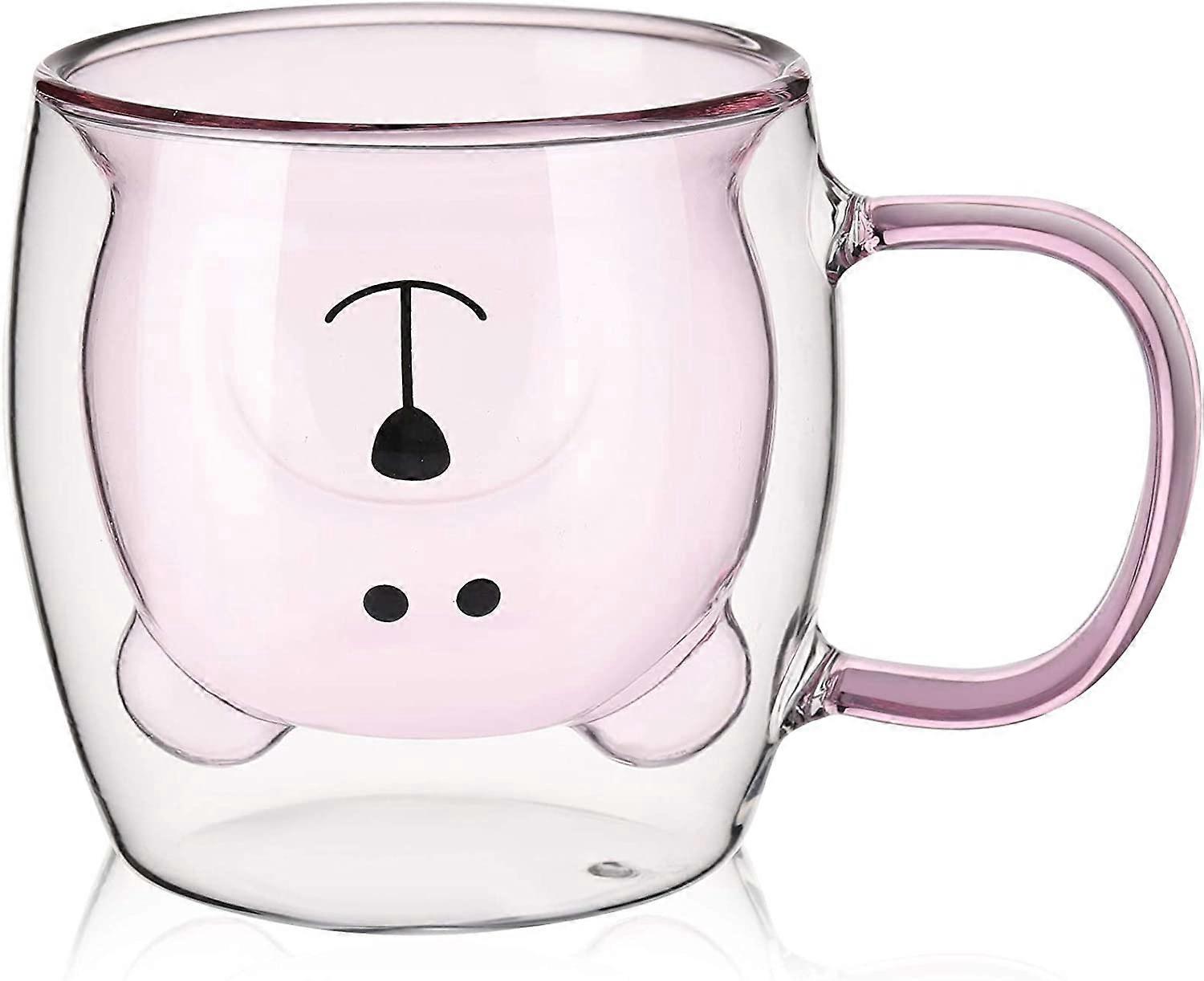 Niedliche Bären-teetasse, Doppelwandiges Glas, Bären-milchbecher Mit Henkel, Isolierter Becher Für Espresso Und Bier, Süßer Kleiner Junge