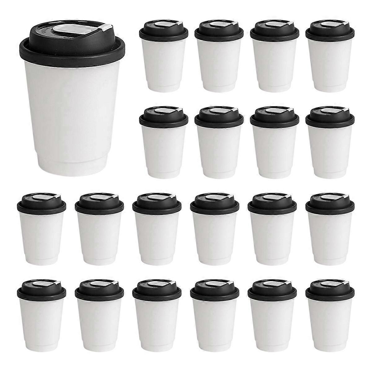 Doppelwandige Einweg-kaffeebecher Mit Deckel, Isolierte Papierbecher