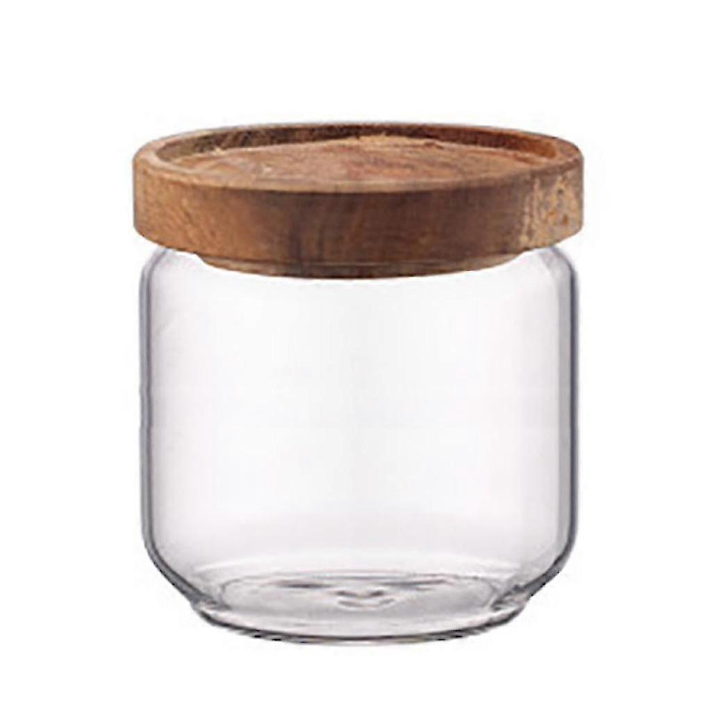 Luftdichtes Glasgefäß Mit Holzdeckel, 400 Ml Fassungsvermögen, Zur Aufbewahrung Von Lebensmitteln (samen, Tee, Kaffee Usw.).